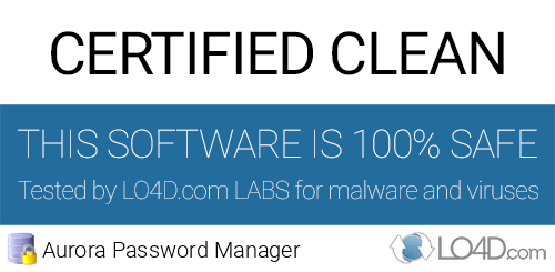 Aurora Password Manager is free of viruses and malware.