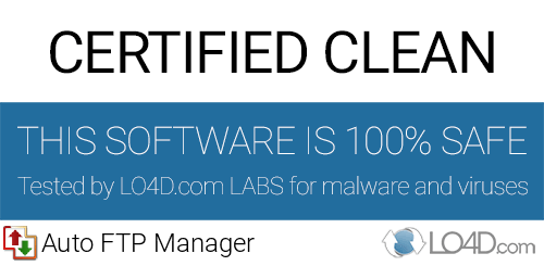 Auto FTP Manager is free of viruses and malware.