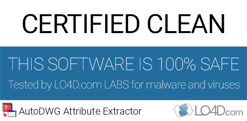 AutoDWG Attribute Extractor is free of viruses and malware.