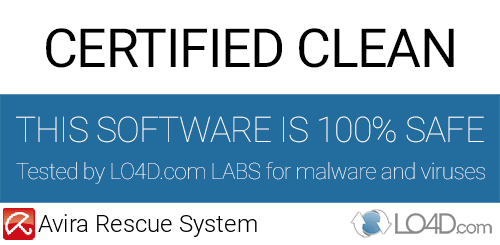 Avira Rescue System is free of viruses and malware.