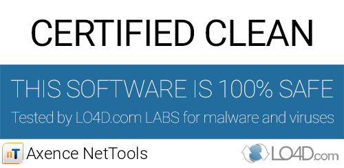 Axence NetTools is free of viruses and malware.