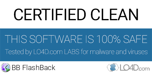 BB FlashBack is free of viruses and malware.