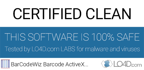 BarCodeWiz Barcode ActiveX Control is free of viruses and malware.
