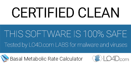 Basal Metabolic Rate Calculator is free of viruses and malware.