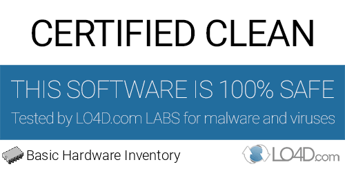 Basic Hardware Inventory is free of viruses and malware.