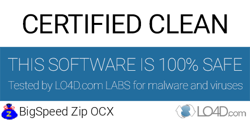 BigSpeed Zip OCX is free of viruses and malware.