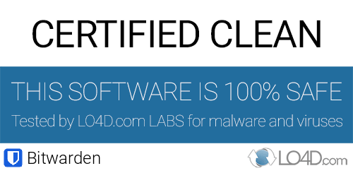 Bitwarden is free of viruses and malware.