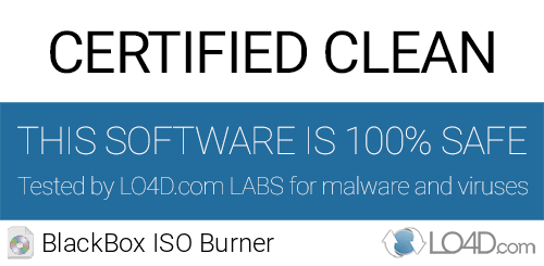 BlackBox ISO Burner is free of viruses and malware.