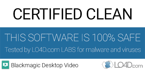 Blackmagic Desktop Video is free of viruses and malware.