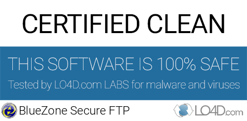 BlueZone Secure FTP is free of viruses and malware.