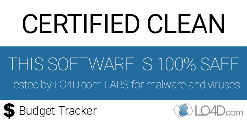 Budget Tracker is free of viruses and malware.