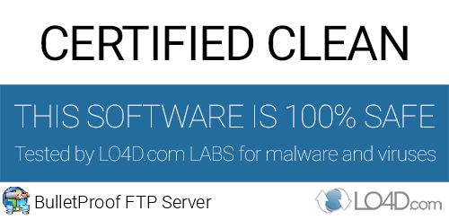 BulletProof FTP Server is free of viruses and malware.
