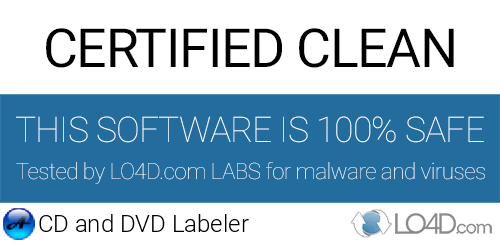 CD and DVD Labeler is free of viruses and malware.