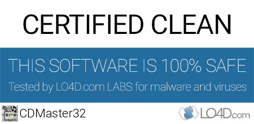 CDMaster32 is free of viruses and malware.