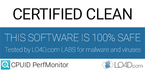 CPUID PerfMonitor is free of viruses and malware.