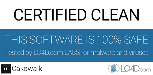 Cakewalk is free of viruses and malware.