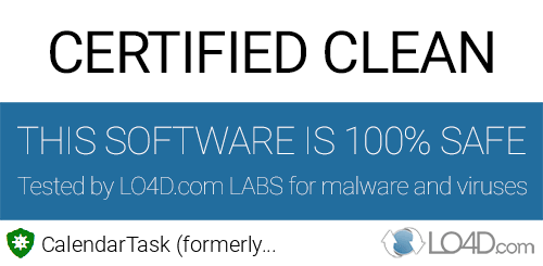 CalendarTask (formerly DesktopCal) is free of viruses and malware.