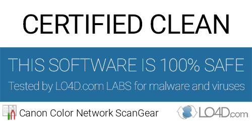 Canon Color Network ScanGear is free of viruses and malware.