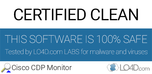 Cisco CDP Monitor is free of viruses and malware.