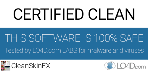 CleanSkinFX is free of viruses and malware.