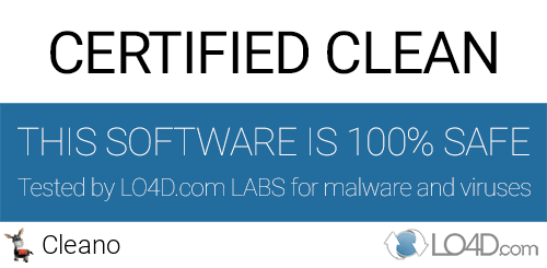 Cleano is free of viruses and malware.