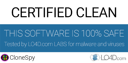 CloneSpy is free of viruses and malware.