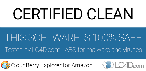 CloudBerry Explorer for Amazon S3 is free of viruses and malware.