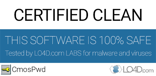 CmosPwd is free of viruses and malware.