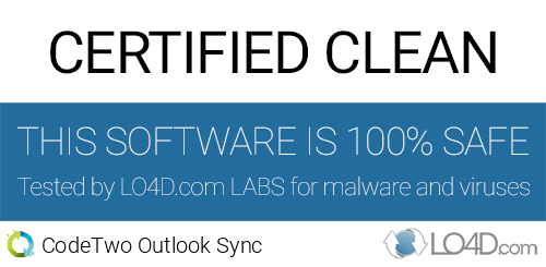 CodeTwo Outlook Sync is free of viruses and malware.
