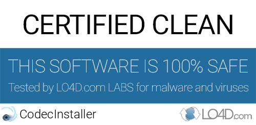 CodecInstaller is free of viruses and malware.