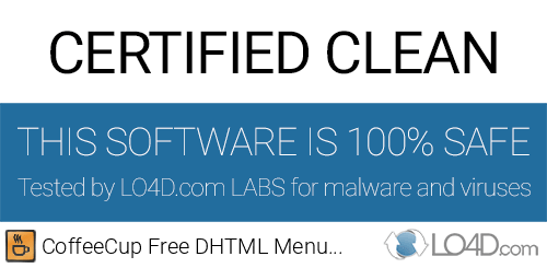 CoffeeCup Free DHTML Menu Builder is free of viruses and malware.