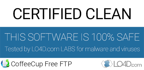 CoffeeCup Free FTP is free of viruses and malware.