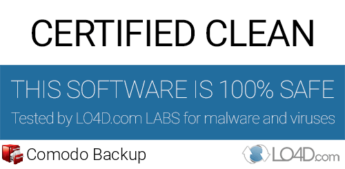 Comodo Backup is free of viruses and malware.