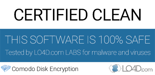 Comodo Disk Encryption is free of viruses and malware.