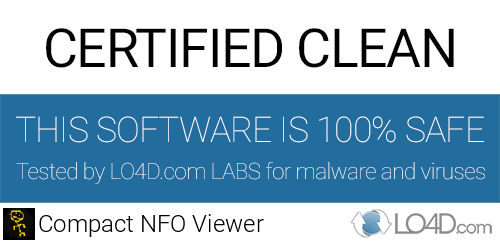 Compact NFO Viewer is free of viruses and malware.