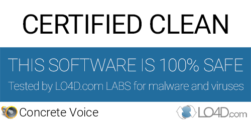 Concrete Voice is free of viruses and malware.