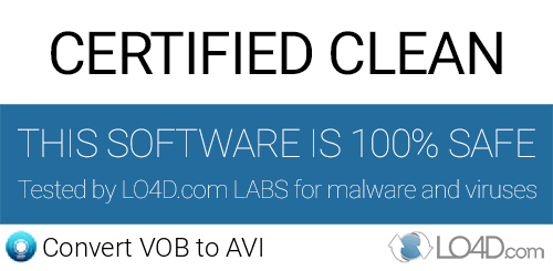 Convert VOB to AVI is free of viruses and malware.