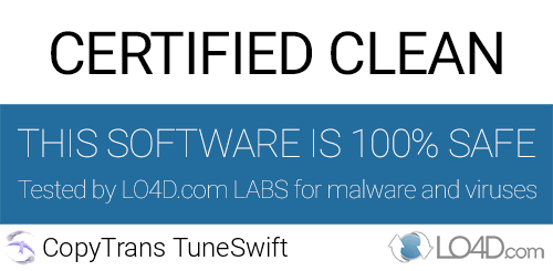 CopyTrans TuneSwift is free of viruses and malware.