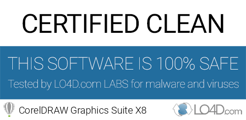 CorelDRAW Graphics Suite X8 is free of viruses and malware.