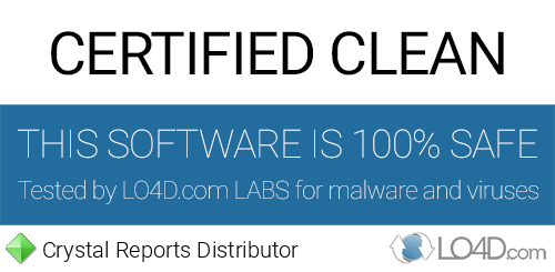 Crystal Reports Distributor is free of viruses and malware.