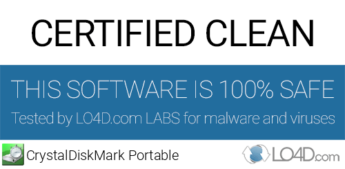 CrystalDiskMark Portable is free of viruses and malware.