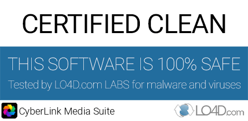 CyberLink Media Suite is free of viruses and malware.