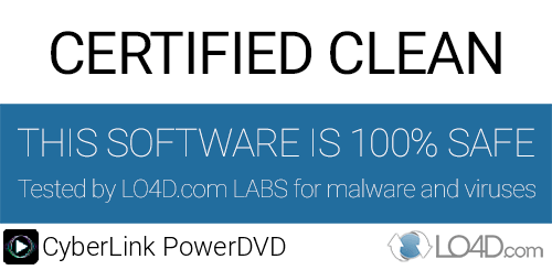 CyberLink PowerDVD is free of viruses and malware.