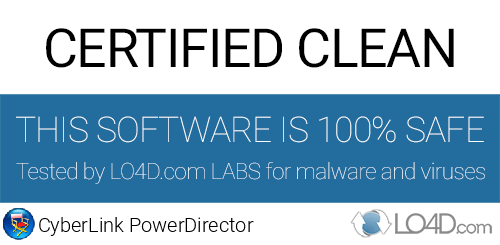 CyberLink PowerDirector is free of viruses and malware.