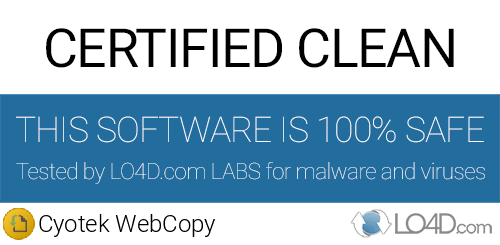 Cyotek WebCopy is free of viruses and malware.