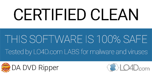 DA DVD Ripper is free of viruses and malware.