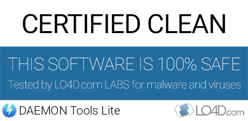 DAEMON Tools Lite is free of viruses and malware.