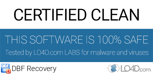 DBF Recovery is free of viruses and malware.