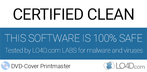 DVD-Cover Printmaster is free of viruses and malware.