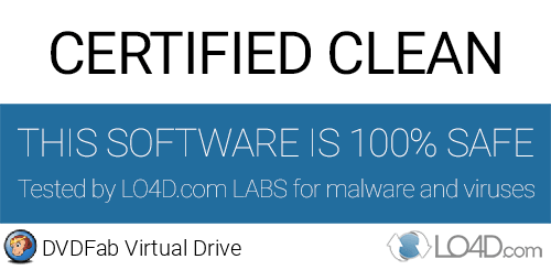 DVDFab Virtual Drive is free of viruses and malware.
